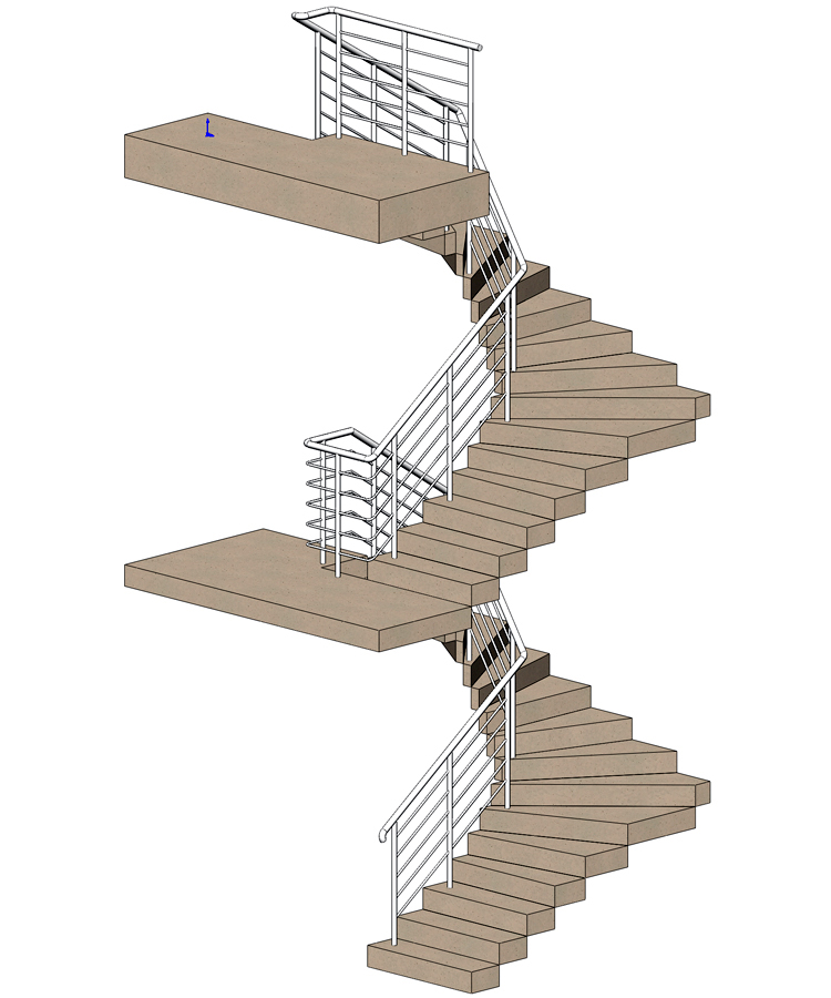 дизайн-проект перил для лестницы